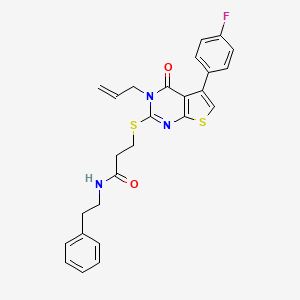 3-((3-allyl-5-(4-fluorophenyl)-4-oxo-3,4-dihydrothieno[2,3-d]pyrimidin-2-yl)thio)-N-phenethylpropanamide