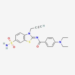 molecular formula C21H22N4O3S2 B2955797 4-(diethylamino)-N-(3-prop-2-ynyl-6-sulfamoyl-1,3-benzothiazol-2-ylidene)benzamide CAS No. 865182-59-8