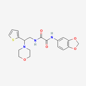 molecular formula C19H21N3O5S B2955799 N-(2H-1,3-benzodioxol-5-yl)-N'-[2-(morpholin-4-yl)-2-(thiophen-2-yl)ethyl]ethanediamide CAS No. 899999-13-4