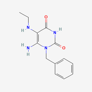 molecular formula C13H16N4O2 B2955800 6-Amino-1-Benzyl-5-(Ethylamino)pyrimidine-2,4(1h,3h)-Dione CAS No. 565193-15-9