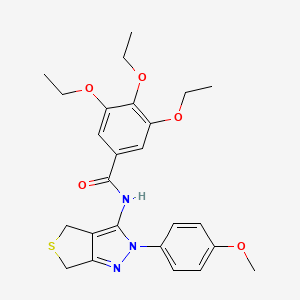 molecular formula C25H29N3O5S B2955802 3,4,5-triethoxy-N-[2-(4-methoxyphenyl)-4,6-dihydrothieno[3,4-c]pyrazol-3-yl]benzamide CAS No. 392255-71-9