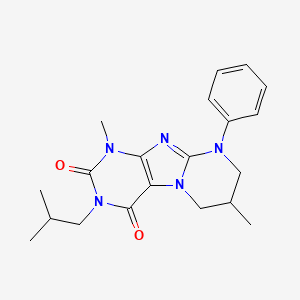 molecular formula C20H25N5O2 B2955808 1,7-dimethyl-3-(2-methylpropyl)-9-phenyl-7,8-dihydro-6H-purino[7,8-a]pyrimidine-2,4-dione CAS No. 848730-49-4