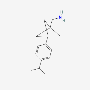 molecular formula C15H21N B2955811 [3-(4-Propan-2-ylphenyl)-1-bicyclo[1.1.1]pentanyl]methanamine CAS No. 2287312-54-1