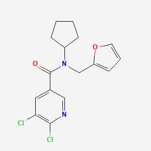 5,6-dichloro-N-cyclopentyl-N-[(furan-2-yl)methyl]pyridine-3-carboxamide
