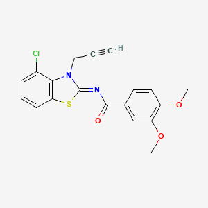 molecular formula C19H15ClN2O3S B2955823 N-[(2Z)-4-chloro-3-(prop-2-yn-1-yl)-2,3-dihydro-1,3-benzothiazol-2-ylidene]-3,4-dimethoxybenzamide CAS No. 868377-73-5