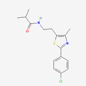 molecular formula C16H19ClN2OS B2955830 N-{2-[2-(4-chlorophenyl)-4-methyl-1,3-thiazol-5-yl]ethyl}-2-methylpropanamide CAS No. 946374-55-6
