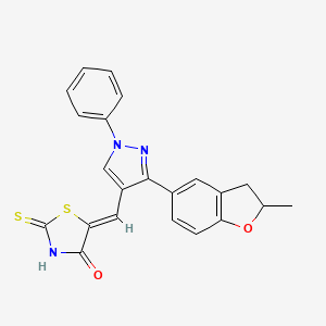(5Z)-5-{[3-(2-methyl-2,3-dihydro-1-benzofuran-5-yl)-1-phenyl-1H-pyrazol-4-yl]methylidene}-2-thioxo-1,3-thiazolidin-4-one