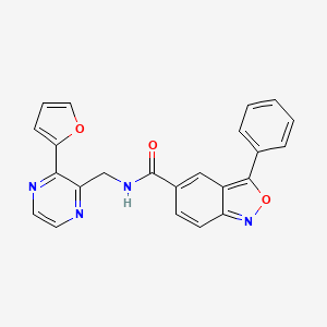 molecular formula C23H16N4O3 B2955860 N-((3-(furan-2-yl)pyrazin-2-yl)methyl)-3-phenylbenzo[c]isoxazole-5-carboxamide CAS No. 2034463-86-8