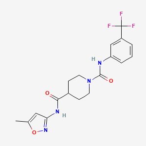 molecular formula C18H19F3N4O3 B2955882 N4-(5-methyl-1,2-oxazol-3-yl)-N1-[3-(trifluoromethyl)phenyl]piperidine-1,4-dicarboxamide CAS No. 1251686-00-6