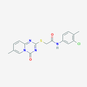 molecular formula C17H15ClN4O2S B2955886 N-(3-chloro-4-methylphenyl)-2-({7-methyl-4-oxo-4H-pyrido[1,2-a][1,3,5]triazin-2-yl}sulfanyl)acetamide CAS No. 896326-11-7