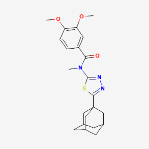 molecular formula C22H27N3O3S B2955891 N-[5-(1-adamantyl)-1,3,4-thiadiazol-2-yl]-3,4-dimethoxy-N-methylbenzamide CAS No. 392321-29-8