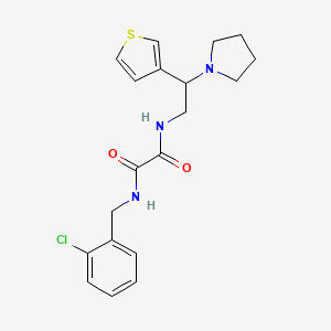molecular formula C19H22ClN3O2S B2955897 N'-[(2-chlorophenyl)methyl]-N-[2-(pyrrolidin-1-yl)-2-(thiophen-3-yl)ethyl]ethanediamide CAS No. 946248-01-7