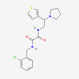 molecular formula C19H22ClN3O2S B2955897 N1-(2-chlorobenzyl)-N2-(2-(pyrrolidin-1-yl)-2-(thiophen-3-yl)ethyl)oxalamide CAS No. 946248-01-7