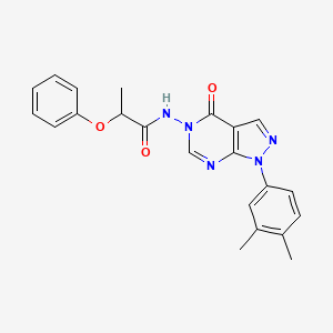 molecular formula C22H21N5O3 B2955922 N-(1-(3,4-dimethylphenyl)-4-oxo-1H-pyrazolo[3,4-d]pyrimidin-5(4H)-yl)-2-phenoxypropanamide CAS No. 900009-03-2