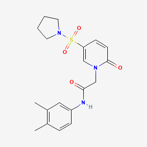 molecular formula C19H23N3O4S B2955953 N-(3,4-dimethylphenyl)-2-[2-oxo-5-(pyrrolidine-1-sulfonyl)-1,2-dihydropyridin-1-yl]acetamide CAS No. 1031097-61-6