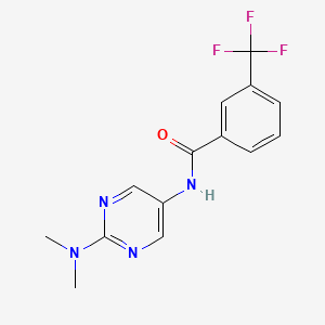 molecular formula C14H13F3N4O B2955973 N-[2-(dimethylamino)pyrimidin-5-yl]-3-(trifluoromethyl)benzamide CAS No. 1396811-99-6