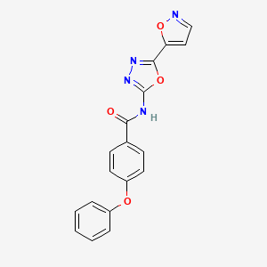 molecular formula C18H12N4O4 B2955985 N-[5-(1,2-oxazol-5-yl)-1,3,4-oxadiazol-2-yl]-4-phenoxybenzamide CAS No. 946208-09-9