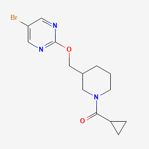 B2956004 [3-[(5-Bromopyrimidin-2-yl)oxymethyl]piperidin-1-yl]-cyclopropylmethanone CAS No. 2379995-57-8