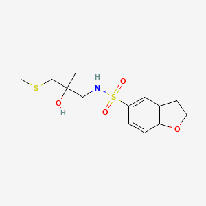 molecular formula C13H19NO4S2 B2956005 N-(2-hydroxy-2-methyl-3-(methylthio)propyl)-2,3-dihydrobenzofuran-5-sulfonamide CAS No. 1448135-51-0