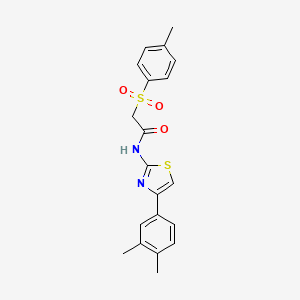 molecular formula C20H20N2O3S2 B2956017 N-(4-(3,4-dimethylphenyl)thiazol-2-yl)-2-tosylacetamide CAS No. 895444-12-9