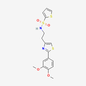 molecular formula C17H18N2O4S3 B2956024 N-(2-(2-(3,4-dimethoxyphenyl)thiazol-4-yl)ethyl)thiophene-2-sulfonamide CAS No. 863512-37-2