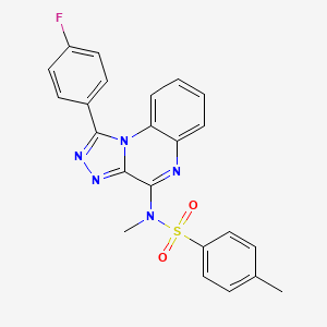 molecular formula C23H18FN5O2S B2956031 N-[1-(4-fluorophenyl)[1,2,4]triazolo[4,3-a]quinoxalin-4-yl]-N,4-dimethylbenzenesulfonamide CAS No. 881547-83-7