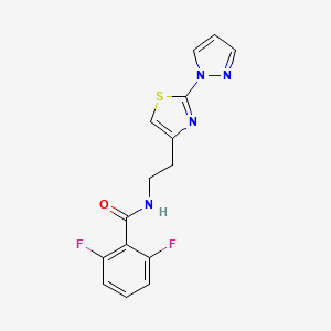 molecular formula C15H12F2N4OS B2956070 N-(2-(2-(1H-pyrazol-1-yl)thiazol-4-yl)ethyl)-2,6-difluorobenzamide CAS No. 1448051-56-6