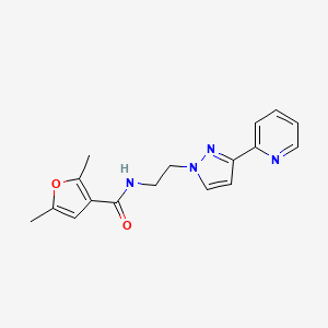 molecular formula C17H18N4O2 B2956075 2,5-dimethyl-N-(2-(3-(pyridin-2-yl)-1H-pyrazol-1-yl)ethyl)furan-3-carboxamide CAS No. 1448126-41-7