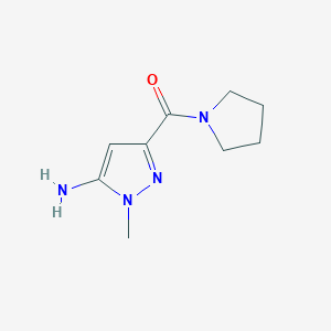 B2956099 1-methyl-3-(pyrrolidin-1-ylcarbonyl)-1H-pyrazol-5-amine CAS No. 1310251-42-3