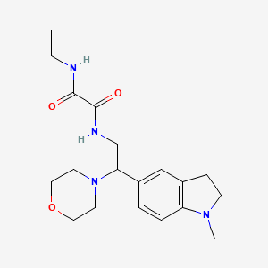 molecular formula C19H28N4O3 B2956113 N1-ethyl-N2-(2-(1-methylindolin-5-yl)-2-morpholinoethyl)oxalamide CAS No. 921924-59-6