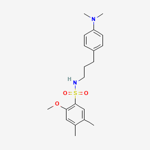 molecular formula C20H28N2O3S B2956128 N-(3-(4-(dimethylamino)phenyl)propyl)-2-methoxy-4,5-dimethylbenzenesulfonamide CAS No. 953976-24-4