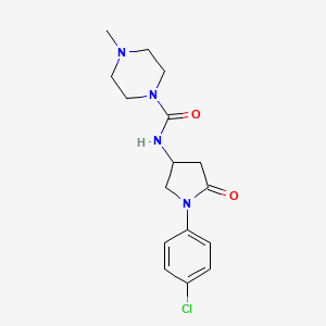 molecular formula C16H21ClN4O2 B2956136 N-[1-(4-chlorophenyl)-5-oxopyrrolidin-3-yl]-4-methylpiperazine-1-carboxamide CAS No. 894023-63-3
