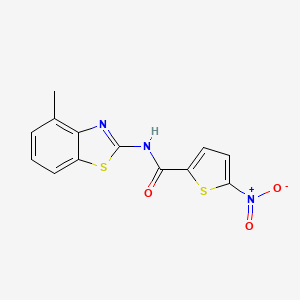 molecular formula C13H9N3O3S2 B2956141 N-(4-methyl-1,3-benzothiazol-2-yl)-5-nitrothiophene-2-carboxamide CAS No. 325987-95-9