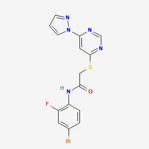 2-((6-(1H-pyrazol-1-yl)pyrimidin-4-yl)thio)-N-(4-bromo-2-fluorophenyl)acetamide