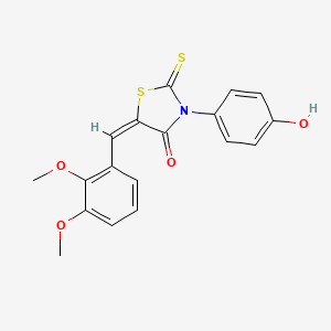 (5E)-5-[(2,3-dimethoxyphenyl)methylidene]-3-(4-hydroxyphenyl)-2-sulfanylidene-1,3-thiazolidin-4-one