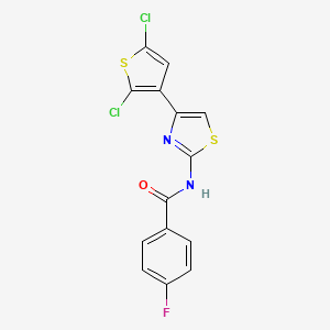 N-[4-(2,5-dichlorothiophen-3-yl)-1,3-thiazol-2-yl]-4-fluorobenzamide