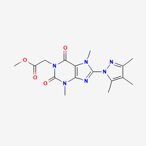 methyl [3,7-dimethyl-2,6-dioxo-8-(3,4,5-trimethyl-1H-pyrazol-1-yl)-2,3,6,7-tetrahydro-1H-purin-1-yl]acetate