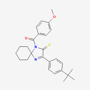 3-(4-Tert-butylphenyl)-1-(4-methoxybenzoyl)-1,4-diazaspiro[4.5]dec-3-ene-2-thione