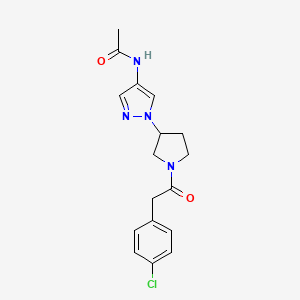 N-[1-[1-[2-(4-Chlorophenyl)acetyl]pyrrolidin-3-yl]pyrazol-4-yl]acetamide