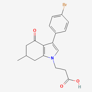 3-[3-(4-bromophenyl)-6-methyl-4-oxo-4,5,6,7-tetrahydro-1H-indol-1-yl]propanoic acid