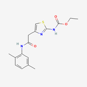 Ethyl (4-(2-((2,5-dimethylphenyl)amino)-2-oxoethyl)thiazol-2-yl)carbamate