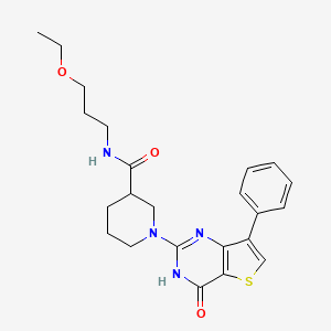 N-(3-ethoxypropyl)-1-(4-oxo-7-phenyl-3,4-dihydrothieno[3,2-d]pyrimidin-2-yl)piperidine-3-carboxamide