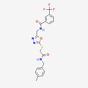 N-((5-((2-((4-methylbenzyl)amino)-2-oxoethyl)thio)-1,3,4-oxadiazol-2-yl)methyl)-3-(trifluoromethyl)benzamide