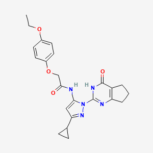 N-(3-cyclopropyl-1-(4-oxo-4,5,6,7-tetrahydro-3H-cyclopenta[d]pyrimidin-2-yl)-1H-pyrazol-5-yl)-2-(4-ethoxyphenoxy)acetamide