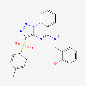 molecular formula C24H21N5O3S B2956229 N-[(2-METHOXYPHENYL)METHYL]-3-(4-METHYLBENZENESULFONYL)-[1,2,3]TRIAZOLO[1,5-A]QUINAZOLIN-5-AMINE CAS No. 866589-18-6