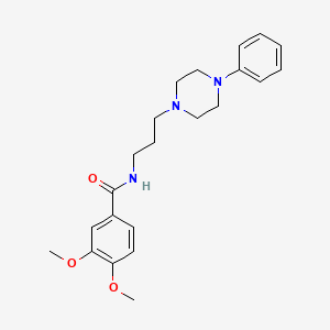molecular formula C22H29N3O3 B2956241 3,4-dimethoxy-N-(3-(4-phenylpiperazin-1-yl)propyl)benzamide CAS No. 95138-71-9
