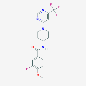 3-fluoro-4-methoxy-N-{1-[6-(trifluoromethyl)-4-pyrimidinyl]-4-piperidyl}benzamide