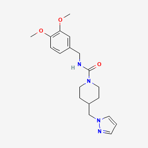 4-((1H-pyrazol-1-yl)methyl)-N-(3,4-dimethoxybenzyl)piperidine-1-carboxamide