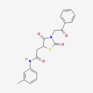 2-(2,4-dioxo-3-(2-oxo-2-phenylethyl)thiazolidin-5-yl)-N-(m-tolyl)acetamide
