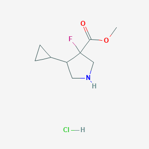 Methyl 4-cyclopropyl-3-fluoropyrrolidine-3-carboxylate hcl